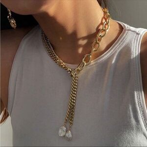 Pearl drop necklace N509